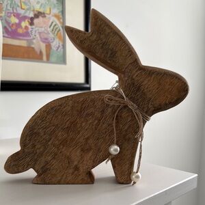Minimalist Solid Wood Rabbit Sculpture Art Crafting Supplies
